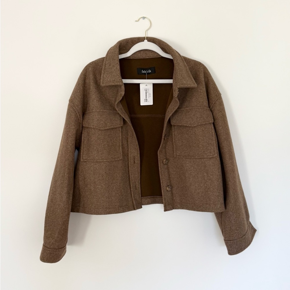 Fabrik Jordie Cropped Brown Shacket